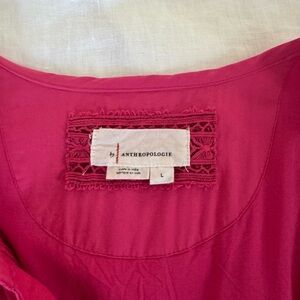 Anthropologie Pink Chemise with Scoop Neckline